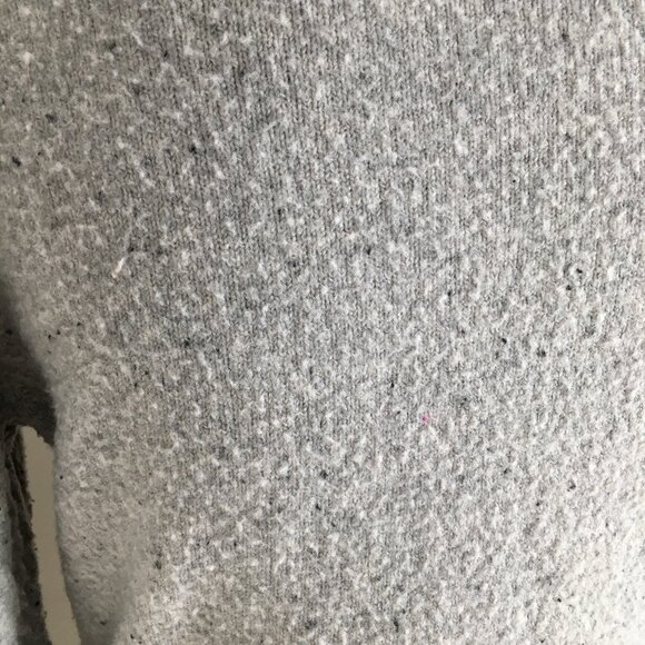 LUCKY BRAND Long Sleeve Gray Mixed Knit Mock Neck Slit Hem Sweater Dress - Picture 11 of 13